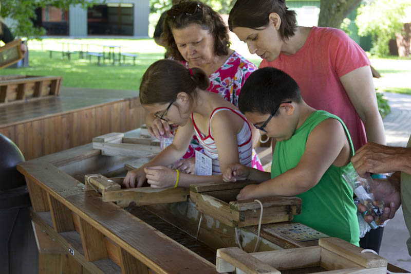 Guests Panning at Prospector Creek