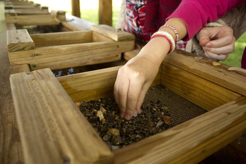Guests Panning at Prospector Creek